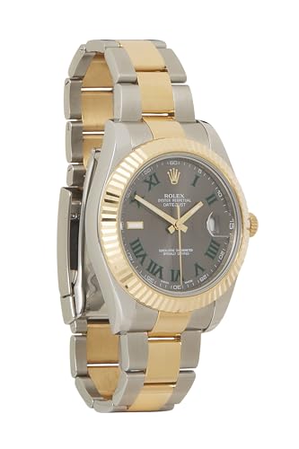 Rolex, Pre-Loved Stainless Steel & 18K Yellow Gold Wimbledon Datejust 116333 41mm, Grey