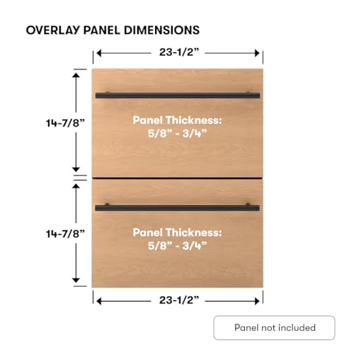 Zephyr Presrv 24 Inch Panel Ready Dual Zone Refrigerator Drawers Wine & Beverage Fridge, Wine Cooler Home Bar Under Counter, Energy Star Certified (Handles sold separately, Wood panels not included)