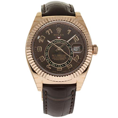 Rolex New Sky-Dweller 326135 Rose Gold Brown Leather Box/Paper/5YWarranty #RL119