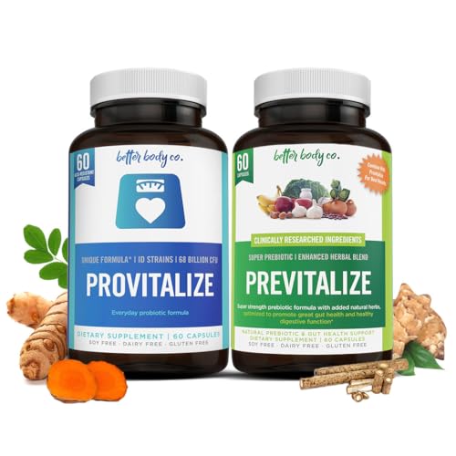 Better Body Co. Original Slim Gut Bundle | Provitalize & Previtalize Bundle - Natural Menopause Probiotic and Prebiotic, Capsule