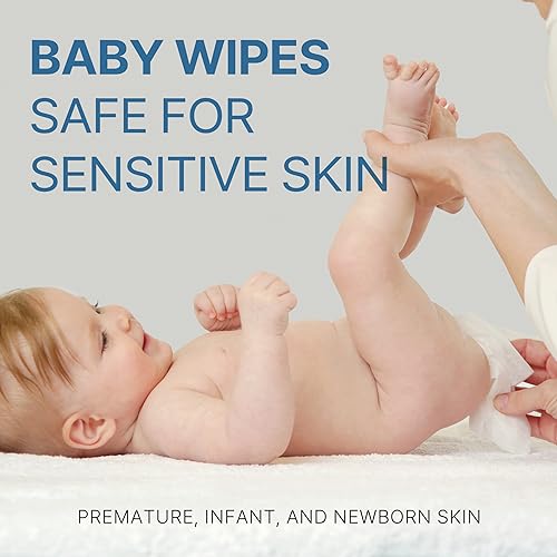 [BEBESUP] Sensitive Baby Wipes with Superfood Extracts (65 GSM) 640 Count (Pack of 8) with Flip Top, Non Allergenic, Free Alcohol Fragrance Paraben, Natural Formulated