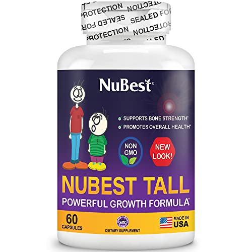 NuBest Tall - Support Bone Strength, Immunity and Stronger Bone with Calcium, Collagen and Herbs for Ages 5+ and Teens Who Don’t Drink Milk Daily - 60 Capsules | 1 Month Supply