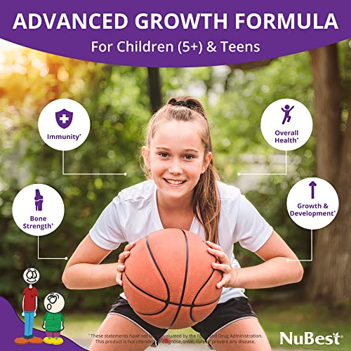 NuBest Tall - Support Bone Strength, Immunity and Stronger Bone with Calcium, Collagen and Herbs for Ages 5+ and Teens Who Don’t Drink Milk Daily - 60 Capsules | 1 Month Supply