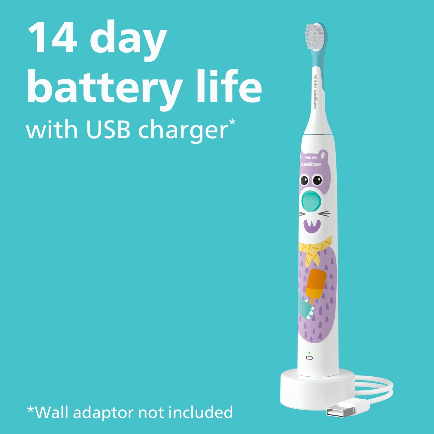 Philips Sonicare for Kids Design a Pet Edition, Corded Electric, Brush Head Bundle, BD1005/AZ