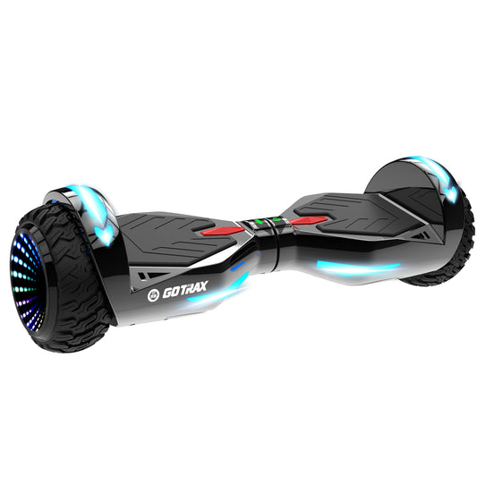 Gotrax NOVA PRO Hoverboard with LED 6.5" Offroad Tires, Music Speaker and 6.2mph & 5 Miles, UL2272 Certified, Dual 200W Motor and 93.6Wh Battery All Terrain Self Balancing Scooters for Kids Adults(Silver)