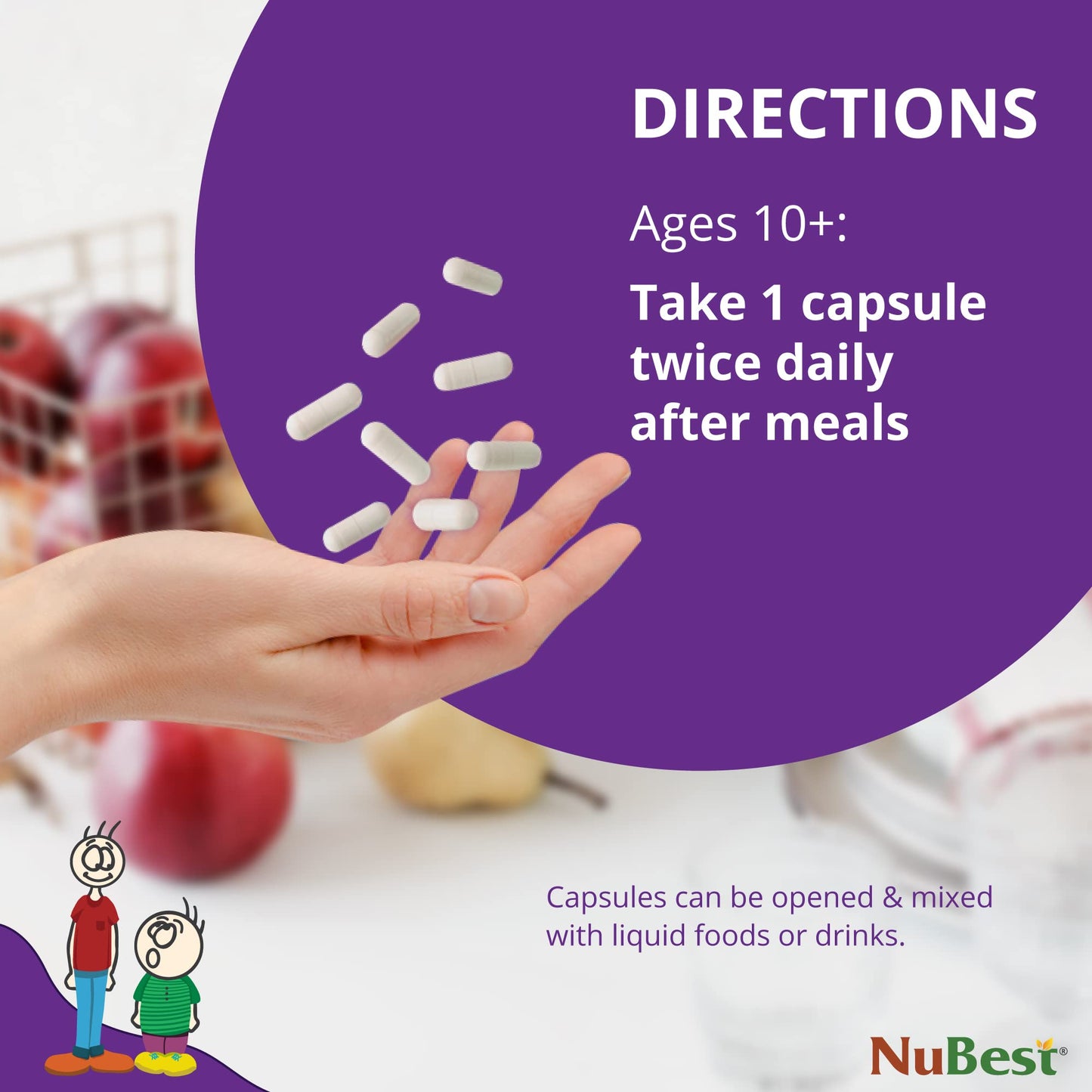 NuBest Tall 10+ - Premium Bone Strength Formula, Enhanced Immunity and Overall Health for Age 10+ - Who Drink Milk Daily with Calcium, Vitamin D3, Vitamin K2, and Multivitamins - 60 Capsules