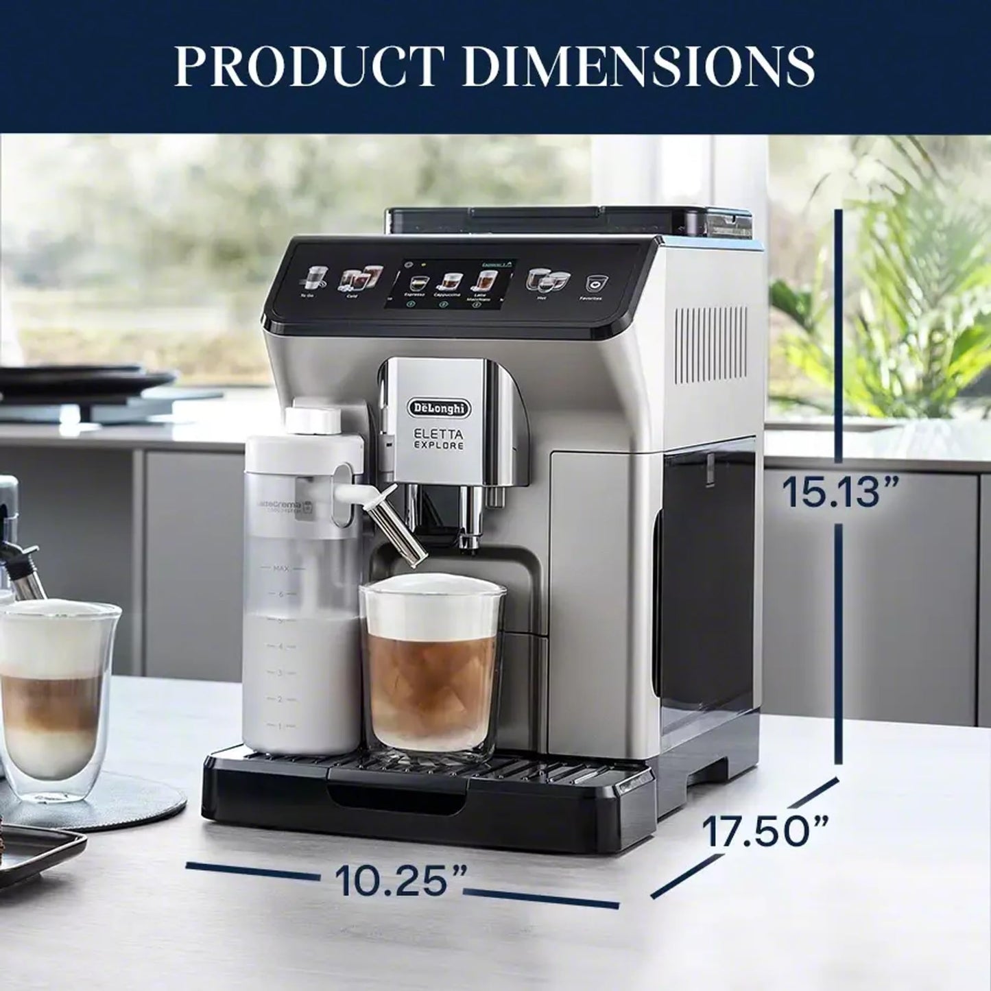 De'Longhi Eletta Explore Fully Automatic Espresso Machine with Cold Brew, 1250 watts