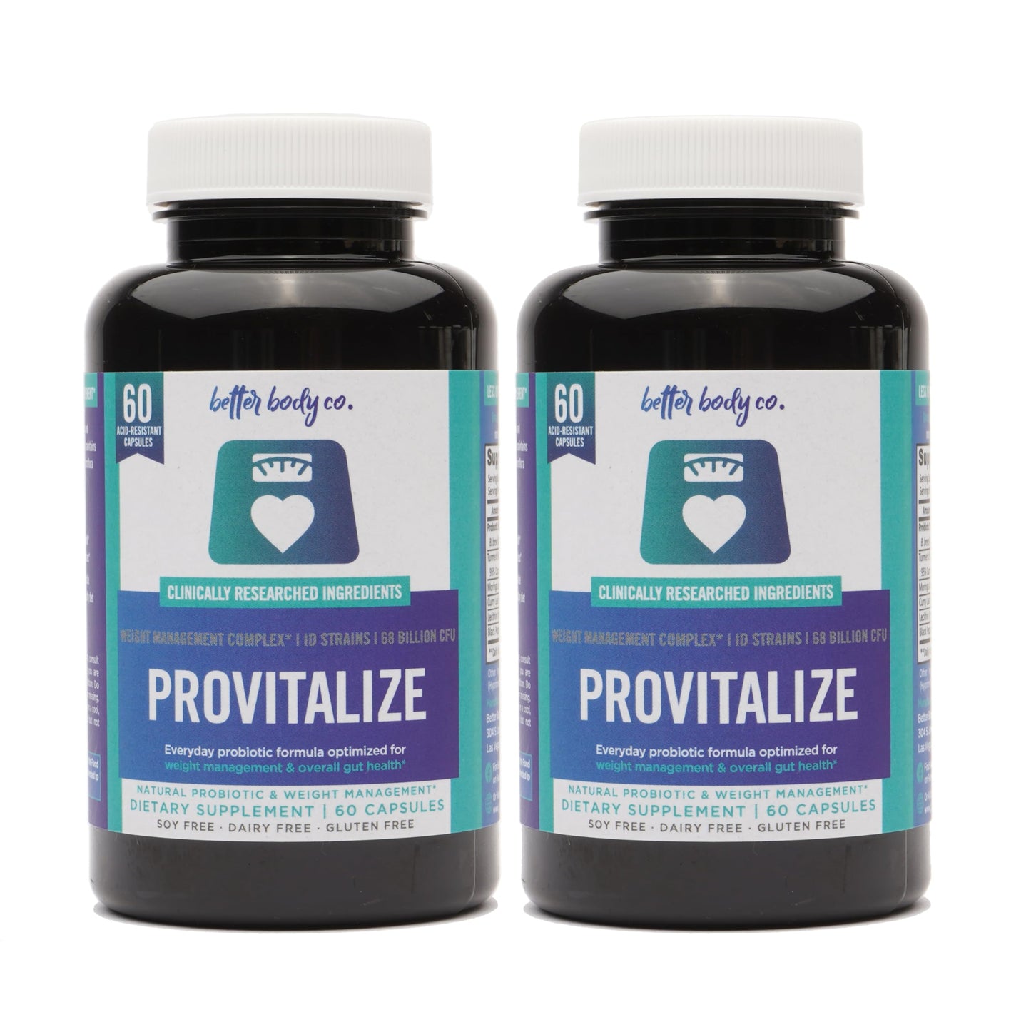 Better Body Co. Provitalize | Probiotics for Women, Menopause, 68.2 Billion CFU, Digestive Health - Relief for Bloating, Hot Flashes, Joint Support, Night Sweats - Gut Health & Metabolism (2 Pack)